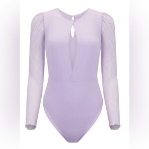NWTs Adore Me Pastel Lilac Long Sleeve Bodysuit Sz. M